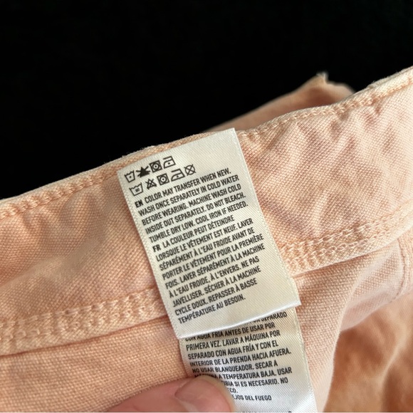 American Eagle Pastel Orange Stretch Highest Rise 90’s Boyfriend Shorts Size 16 - Picture 9 of 9